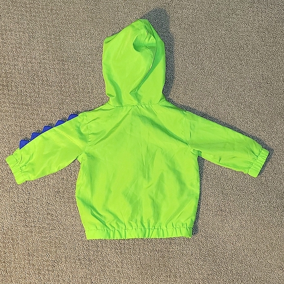 🦖 NWOT! 5/$25 Green Dinosaur Windbreaker/Rain Jacket Size 0-3M - Picture 4 of 6